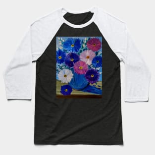 Vibrant abstract flowers Baseball T-Shirt